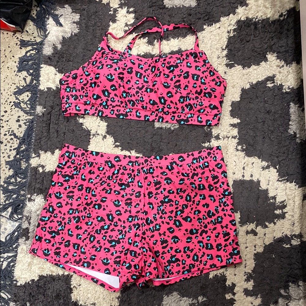 SHEIN Pink Leopard Bikini Set